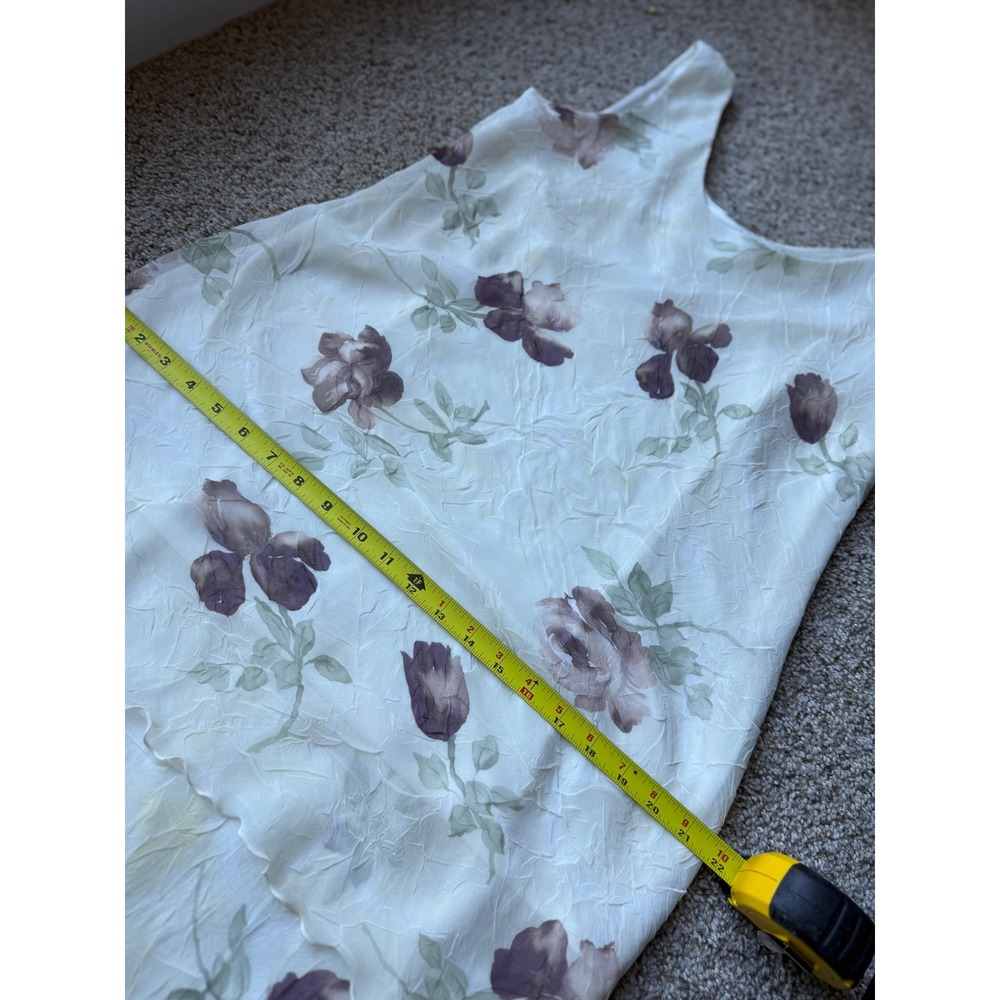 Vtg 90s Whimsigoth Dark Floral Layered slip Dress Size L Ethereal Fairycore - Picture 10 of 12